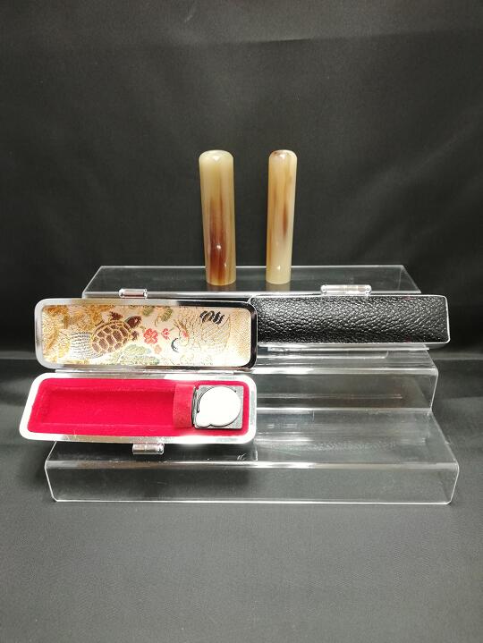 【ふるさと納税】生まれながらオランダ王国呉牛認め印 ２本書き割り お上さん向け(15.0mm×60.0粍・12.0mm×60.0粍)牛樅容れもの・別珍容れもの付き添い人