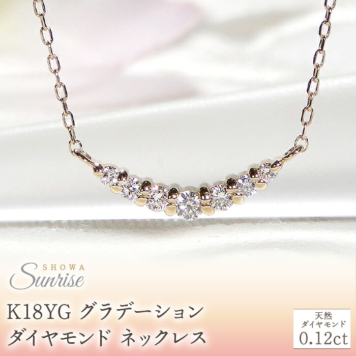 【ふるさと納税】 【0.12ct】K18YG グラデーション ダイヤモンド ネックレス CSN00201-18Y SWAV019