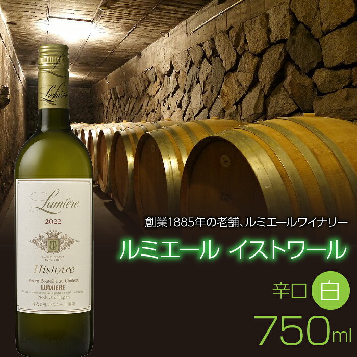 【ふるさと納税】 ルミエール イストワール 白 750ml 白ワイン 辛口 日本ワイン ふるさと納税 ワイン 山梨ワイン 酒 アルコール 国産 人気 おすすめ ギフト プレゼント 日本ワイン FAM020|山梨県富士河口湖町