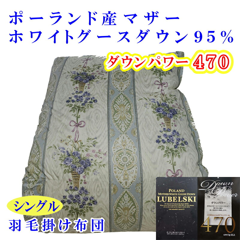【ふるさと納税】 綿羽掛け布団 シングル 綿羽布団【ポールスカ産マザーグース９5％】落ち込む力強さ４7０【二層青色】綿羽布団 寝具 綿羽ふとん 綿羽掛けふとん 本掛け綿羽布団 冬用 綿羽布団 FAG161