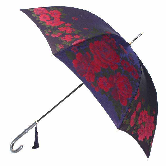 【ふるさと納税】 槙田バス発着場【晴雨兼用】長傘 ”絵澱” 大薔薇：紺  FAA5071
