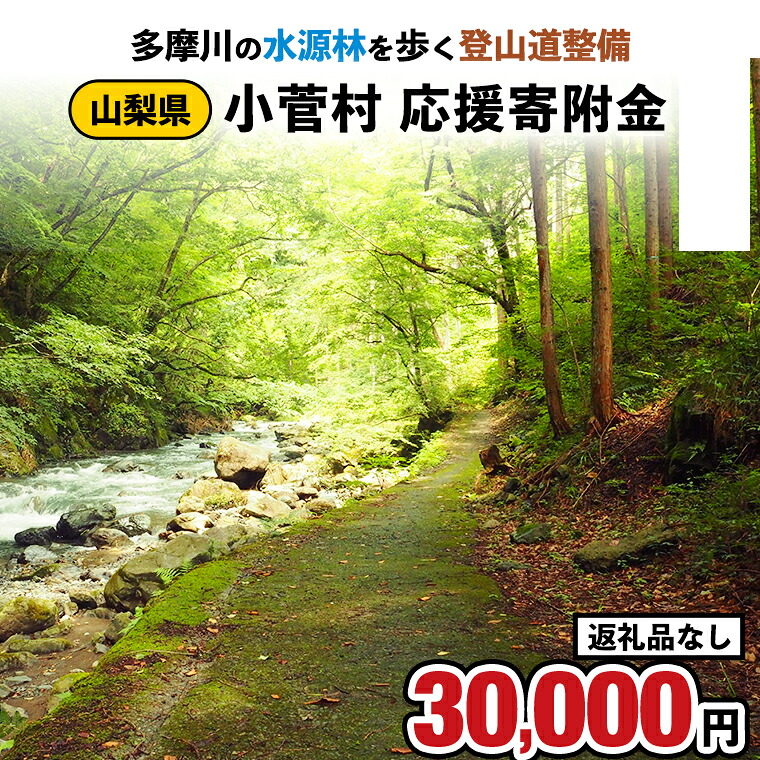 【ふるさと納税】【返礼品なし】多摩川の水源林を歩く登山道整備支援金＜小菅村応援寄附金30,000円＞｜山梨県小菅村