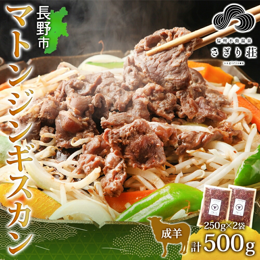 【ふるさと納税】長野県 不動温泉 さぎり荘 謹製 マトンジンギスカン 250g×2袋 計1kg 羊肉 マトン 味付き 肉 お肉 ジンギスカン 焼肉 BBQ 冷凍 小分け キャンプ  羊 おかず ストック お取り寄せ グルメ 人気 産地直送 信州新町 送料無料 長野