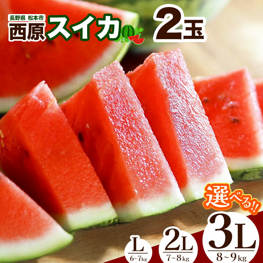 【ふるさと納税】【2025年発送 先行予約】松本市 西原スイカ 2玉 【先行受付】選べる！ L or 2L or 3L │ 信州 松本市  長野県 西瓜 すいか 果物 大玉 スイカ フルーツ くだもの フルーツ ふるーつ