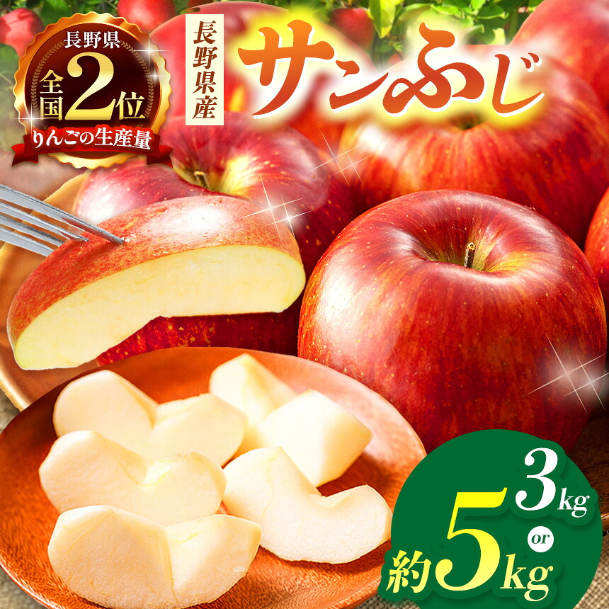 【ふるさと納税】【先行受付：11月発送】【選べる内容量】信州産 サンふじ約3kg or 5kg | ふるさと納税 果物 くだもの フルーツ サンふじ リンゴ りんご 林檎 信州産 長野県 松本市