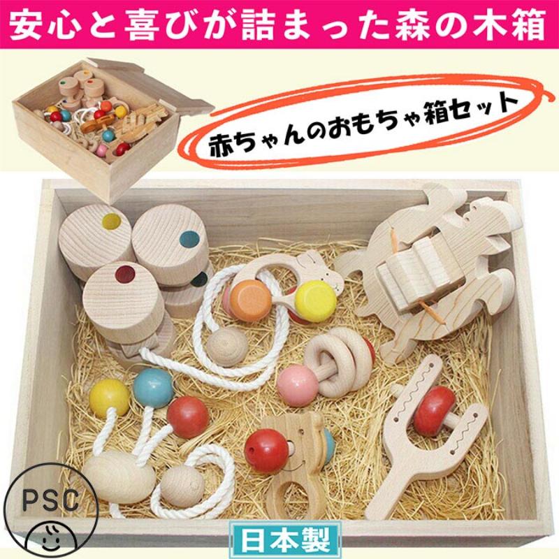 【ふるさと納税】木のおもちゃ/赤ちゃんのおもちゃ箱セット(Cタイプ) psc 出産祝い 車 新生児 ベビー 歯がため 日本製 カタカタ おしゃぶり オーガニック 押し車 プルトイ 引き車 男の子 女の子 木製 玩具 おすすめ