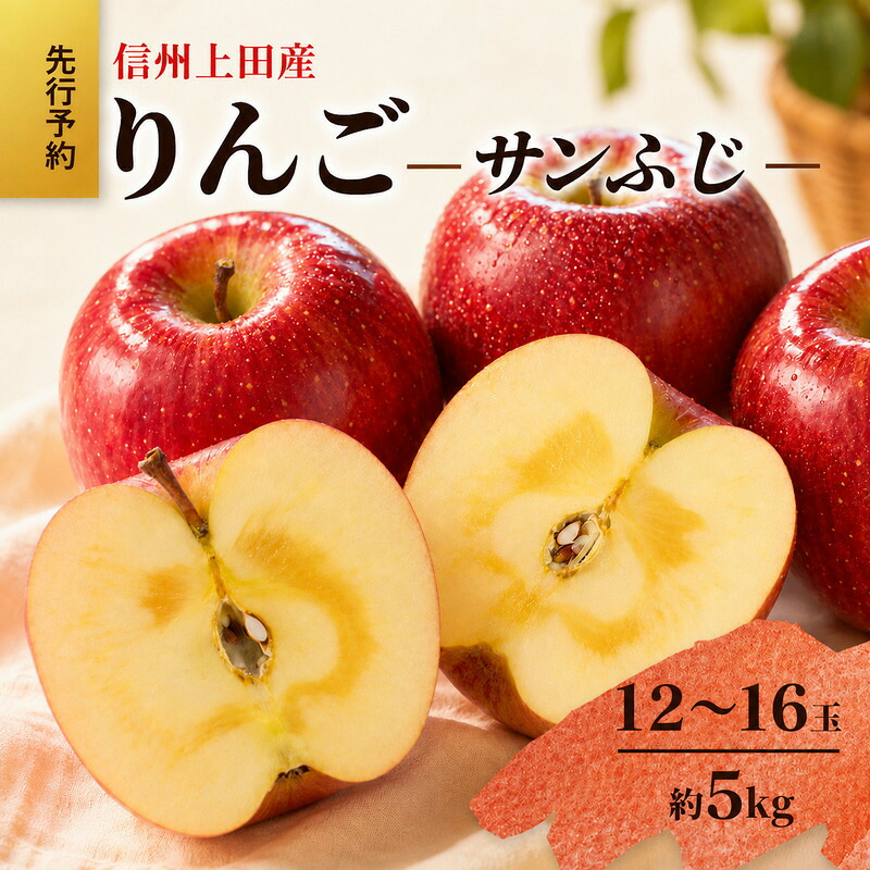 【ふるさと納税】りんご 信州上田産 サンふじ 家庭用 約5kg リンゴ 林檎 5kg サンフジ 果物 くだもの フルーツ デザート 旬の果物 旬のフルーツ 傷 長野県 長野 上田市　お届け：12月上旬～12月中旬