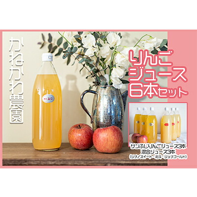 【ふるさと納税】りんごジュース6本セット 飲料 果汁飲料 フルーツジュース 飲み物 ドリンク 100％りんごジュース サンふじ シナノスイート 北斗 ジョナゴールド ブレンド