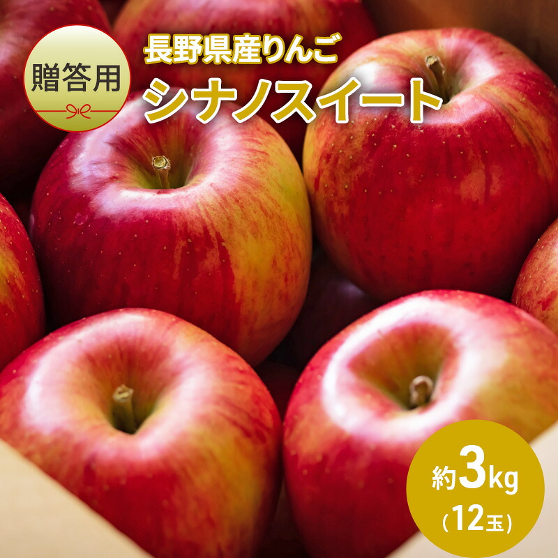 【ふるさと納税】りんご 長野 贈答用 リンゴ シナノスイート 約3kg （12玉） 産地直送 ギフト プレゼント 贈答 贈答品 贈り物 フルーツ 果物 デザート 林檎 秋 旬 信州 長野県 長野県産　お届け：2026年10月中旬～11月下旬