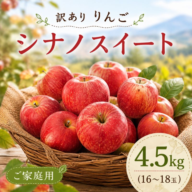 【ふるさと納税】訳あり りんご シナノスイート 4.5kg (16?18玉) 果物 フルーツ 信州 長野 駒ヶ根市　お届け：2026年10月中旬～11月下旬