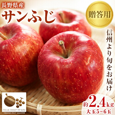 【ふるさと納税】【2025年発送分】=信州中野の旬をお届け= サンふじ　贈答用　大玉5～6玉入り【高丘フルーツ】　_ りんご 林檎 リンゴ サンフジ フルーツ 果物 ふるーつ くだもの 国産 旬 ギフト 贈答 【1296935】