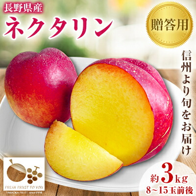 【ふるさと納税】「産地より信州中野の旬をお届け♪」 高丘フルーツの長野県産「ネクタリン」贈答用　約3Kg【配送不可地域：離島】【1407569】