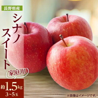 【ふるさと納税】家庭用【2026年発送】長野県産 りんご　シナノスイート　約1.5kg(3～5玉)【1576276】