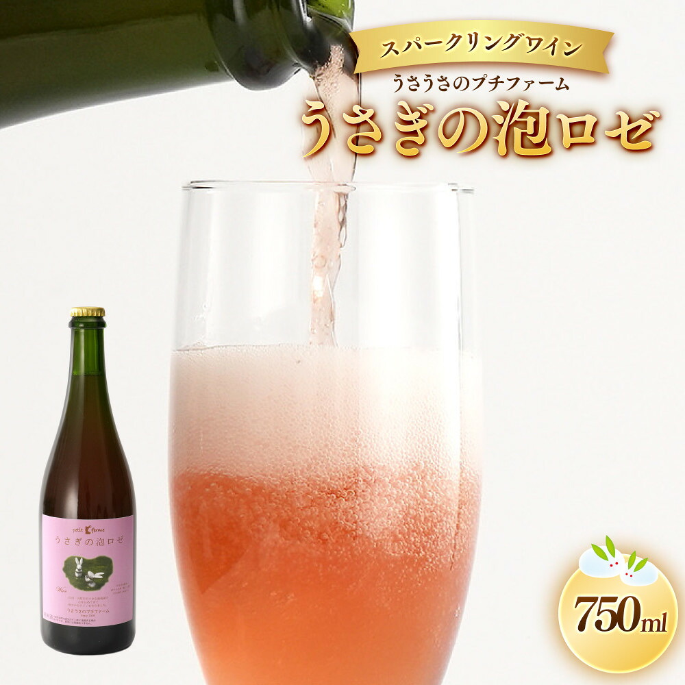 【ふるさと納税】スパークリングワイン うさぎの泡ロゼ 750ml | スパークリング ロゼワイン 信州 人気 おすすめ 泡 お酒 アルコール 飲料 ワイン ギフト プレゼント お祝い 長野県 大町市|長野県大町市