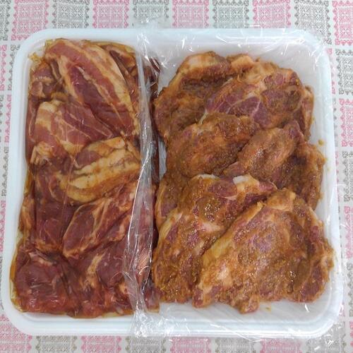 【ふるさと納税】みゆきポーク味付焼肉＆肩ロース味噌漬けセット(Bo-002)【長野県 飯山市 お肉 豚肉 肩ロース味噌漬け みゆきポーク ブランド豚 冷凍 味付き 味噌漬け ギフト プレゼント 記念日 贈答品 お返し ごあいさつ ご挨拶 父の日 母の日 敬老の日】画像