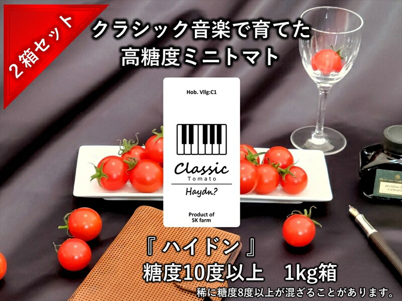 【ふるさと納税】高糖度ミニトマト：クラシックトマト『ハイドン』1kg箱 x 2箱＜北海道・沖縄県・離島は発送不可＞【糖度は基本10度以上 『ショパン』よりもおいしい粒もある 長野県 佐久市 旬彩 フルーツトマト 】