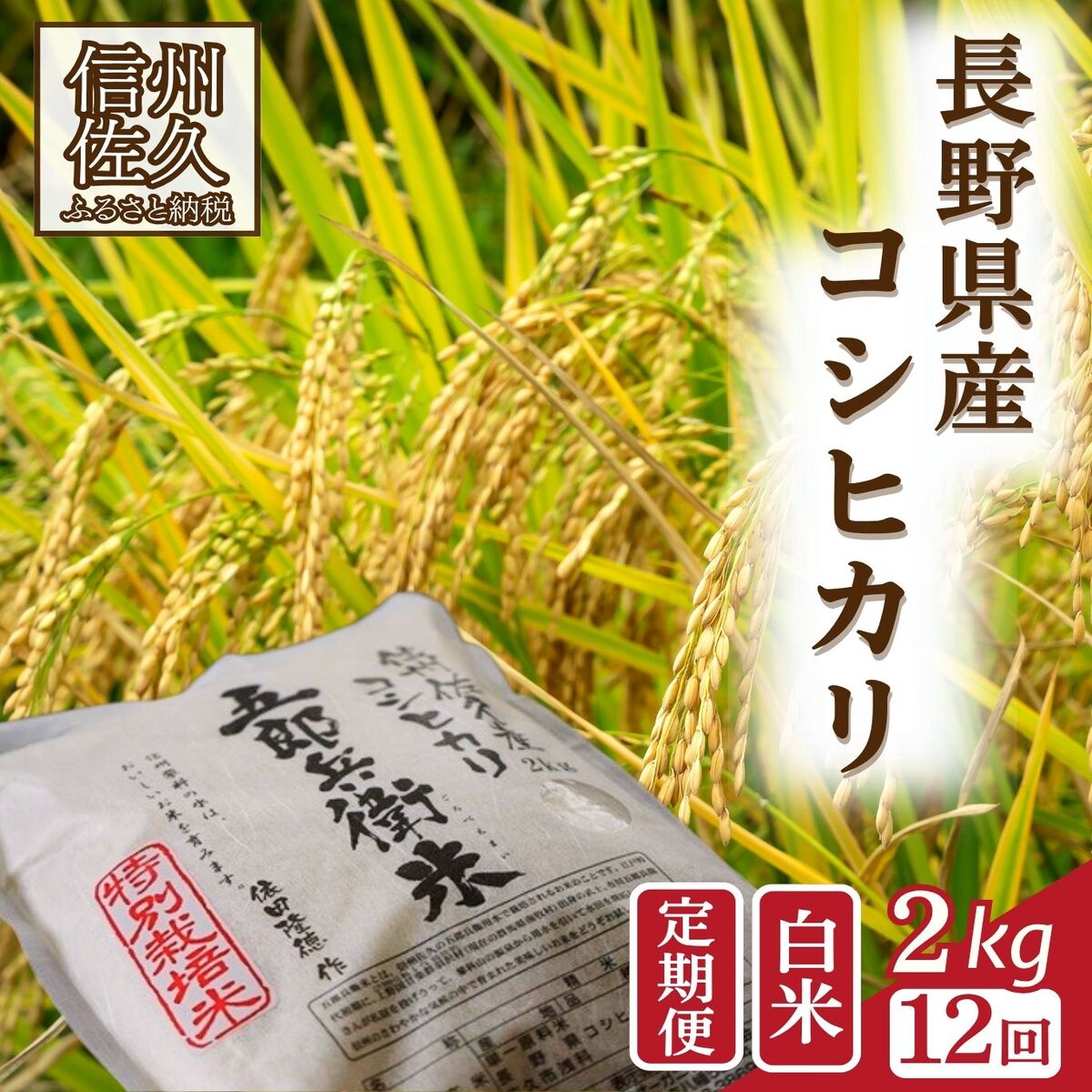 【ふるさと納税】【令和8年産・白米2kg×12カ月定期便】特別栽培米 五郎兵衛米 〈2026年9月下旬頃~順次発送〉 先行予約 新米 信州 こしひかり|長野県佐久市