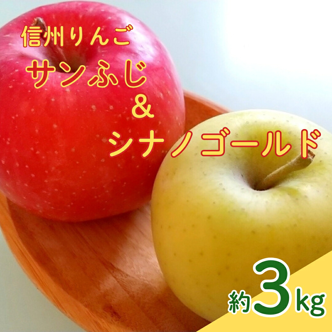 【ふるさと納税】【2026年先行予約】サンふじ+シナノゴールド 約3kg| 林檎 リンゴ アップル 果物 くだもの フルーツ 3キロ お取り寄せ 産地直送 長野県産 信州林檎 信州りんご 信州 長野 千曲市