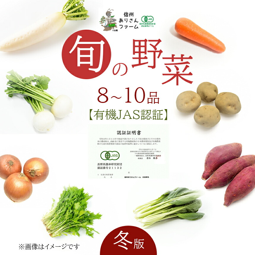 特価商品 旬の野菜 8〜10品 有機JAS認証 先行予約 〈2022年11月中旬〜順次発送予定〉 野菜 冬野菜 有機 旬 JAS 特産品 千曲市 長野県  fucoa.cl