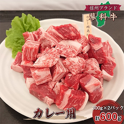 【ふるさと納税】【毎月定期便】【牛肉カレー用】信州蓼科牛の厳選部位 おまかせ 600g(300g×2パック)全6回【配送不可地域:離島】【4078075】