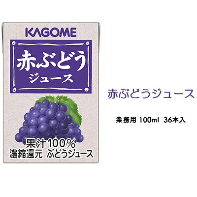 【ふるさと納税】カゴメ 赤ぶどうジュース 業務用100ml 紙パック 36本入　【 果汁飲料 フルーツジュース グレープジュース 飲み切りサイズ 朝食 おやつ ヴィーガン対応 】｜長野県富士見町