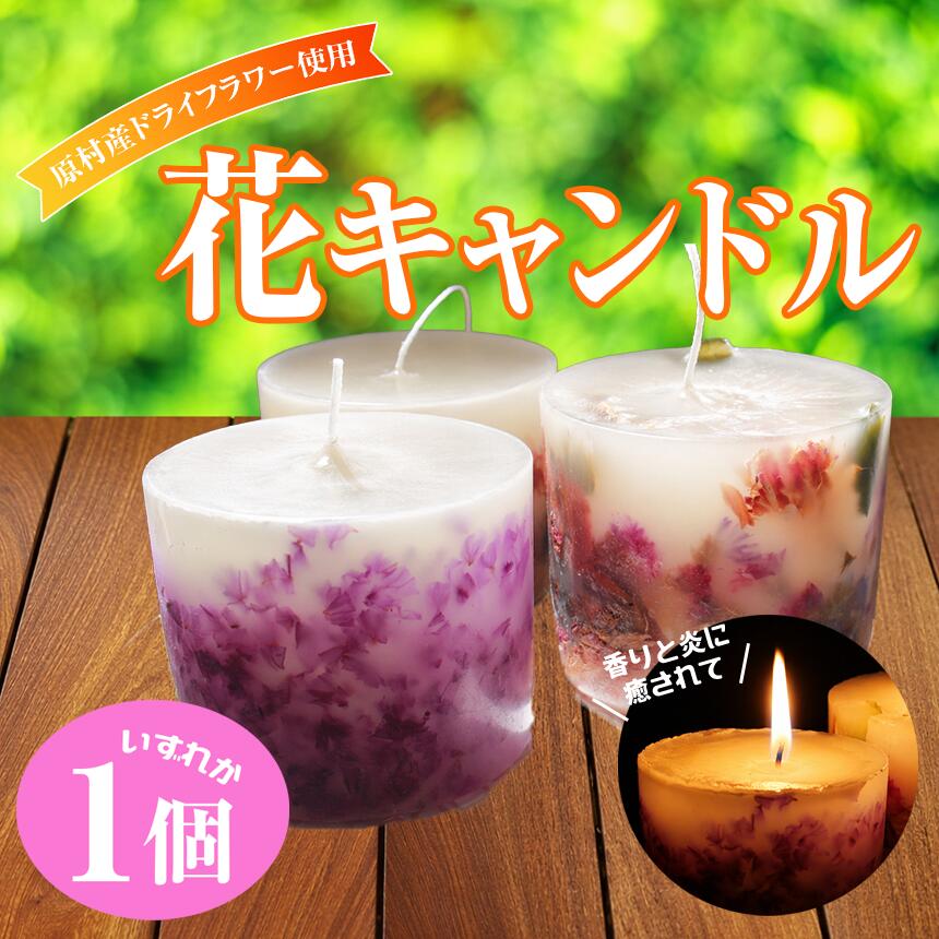 【ふるさと納税】【手付け金】 花蝋燭 | 蝋燭 ろうそく 素っ気ない御花 プリザーブドフラワー 薬草 花 信州 八ヶ岳 長野県 諏訪郡 原村