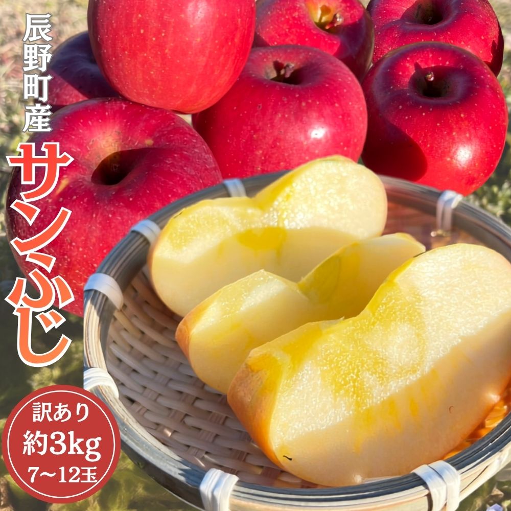 【ふるさと納税】395 先行予約 ※訳あり りんご サンふじ 約3ｋｇ 11月中下旬以降発送【野澤フルーツ農園】｜長野県辰野町