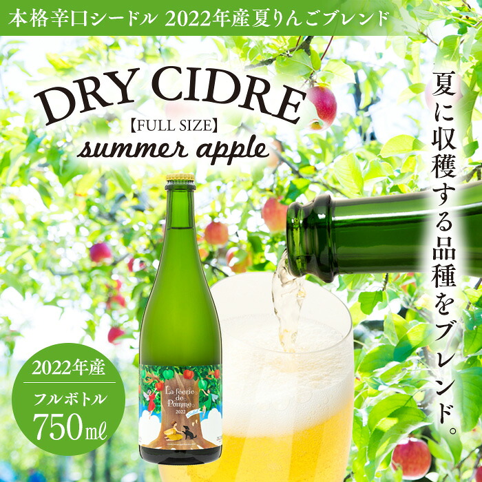 【ふるさと納税】シードル 750ml 1本 きめ細かい泡立ち 爽快で深み感じる 本格 辛口シードル 2022年産 夏りんごブレンド フルボトル 辛口 りんご お酒 酒 アルコール おうちごはん 長野 長野県 箕輪町