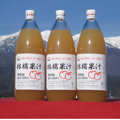 【ふるさと納税】【南信州あじさい農園】林檎果汁(無添加りんごジュース) 3本入り【1587011】