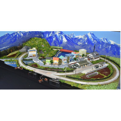 【ふるさと納税】Nゲージ鉄道線路ひな形ジオラマレイアウト 単線 引き込み駅【点火装置付】90cm×60珊【1483307】