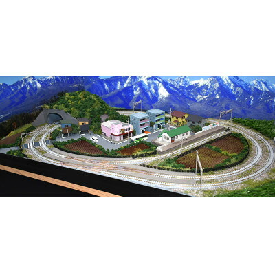 【ふるさと納税】Nゲージ 鉄道ジオラマレイアウト 複線 引込駅 90&times;60cm(片渡り線)【1590422】｜長野県南箕輪村