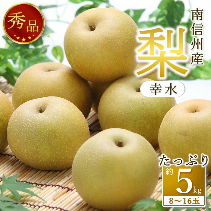 【ふるさと納税】【南信州産】梨「幸水」秀品約5kg（8玉～16玉）＜2025年8月下旬より発送＞【配送不可地域：離島】