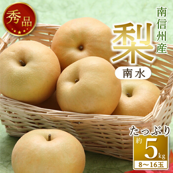 【ふるさと納税】【南信州産】梨「南水」秀品約5kg（8玉～16玉）＜2025年9月中旬より発送＞【配送不可地域：離島】