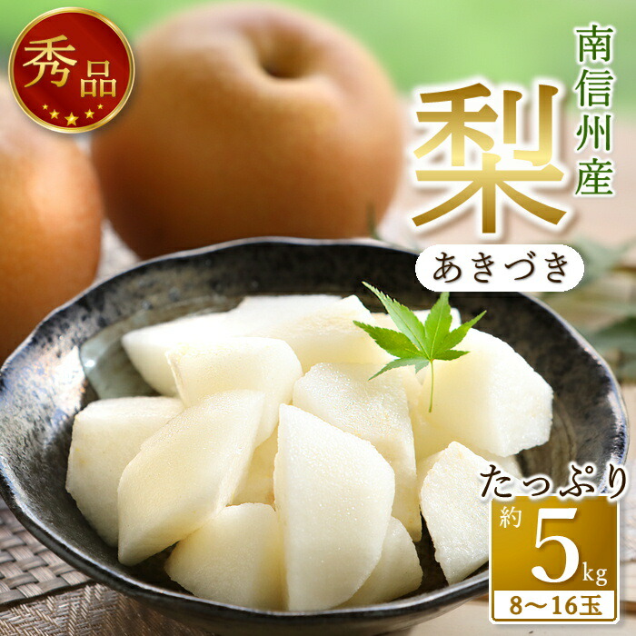 【ふるさと納税】【南信州産】梨「あきづき」秀品約5kg（8玉～16玉）＜2025年9月中旬より発送＞【配送不可地域：離島】