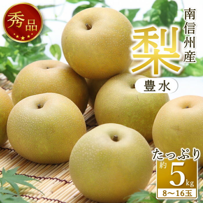【ふるさと納税】【南信州産】梨「豊水」秀品約5kg（8玉～16玉）＜2025年9月上旬より発送＞　【配送不可地域：離島】
