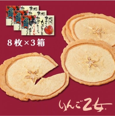 【ふるさと納税】りんご乙女 8枚×3箱 長野県 信州 南信州 高森町 上品 りんごの香り 食べやすい おやつ お菓子 スイーツ フードロス 摘果りんご 食品ロス削減 持続可能な地域づくり 株式会社マツザワ【配送不可地域：離島】