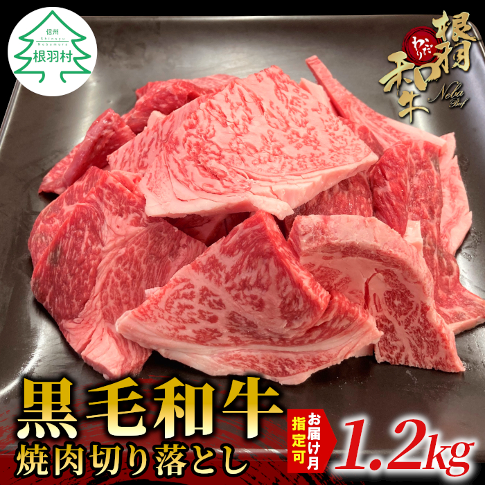 【ふるさと納税】 【お届け月が選べる】根羽こだわり和牛  焼肉切り落とし 1.2kg ( 600g×2 ) ★4.91 高評価 人気 カルビ リブロース  カタロース モモ カタ バラ 焼肉用 不揃い 定番 切り落とし オンライン申請 20000円 20,000円 二万円