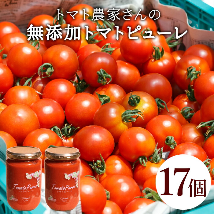 【ふるさと納税】保存料・食塩・化学調味料不使用！トマト農家さんのトマトピューレ 17個 ( 320g&times;17個 ) トマト 野菜 ピューレ パスタソース 万能 フルティカトマト 51,000円 51000円｜長野県根羽村