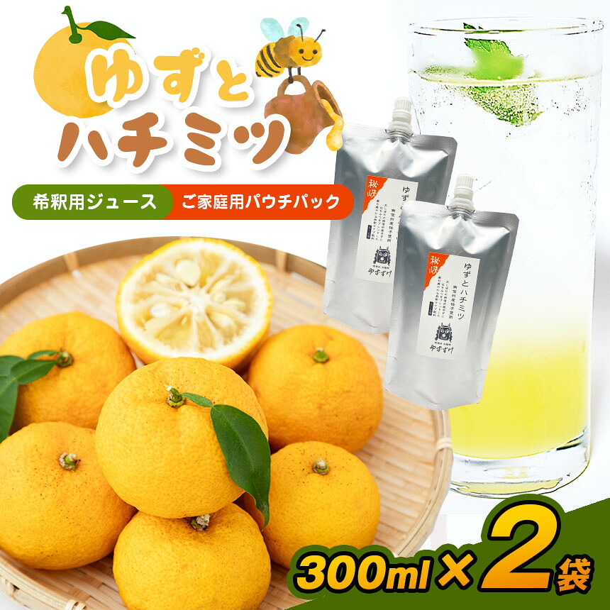 【ふるさと納税】南信州天龍村 ゆずとハチミツ [希釈用ジュース／ご家庭用パウチパック] | 加工品 飲料 ジュース 原液 ゆず 柚子 はちみつ 蜂蜜 ハチミツ 長野県 南信州 天龍村｜長野県天龍村 7,800円