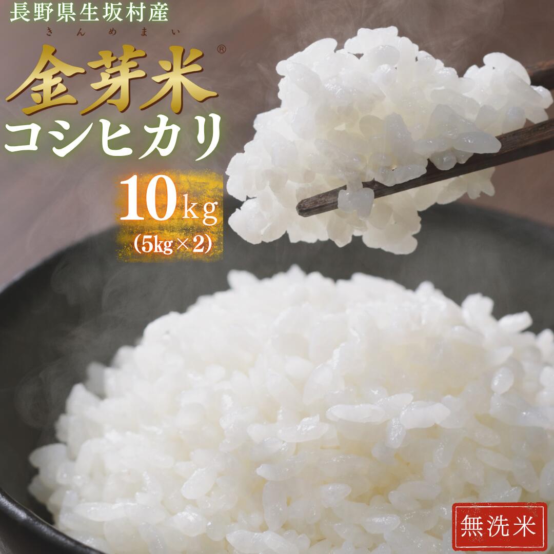 【ふるさと納税】【2026年米 先行予約】金芽米 生坂村産コシヒカリ 無洗米 10kg(5kg&times;2袋) 長野県産 | コメ 白米 長野県 生坂村｜長野県生坂村 20,440円