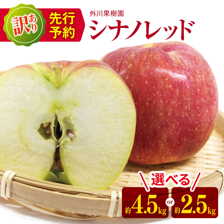 【ふるさと納税】*2024年先行予約 外川果樹園 訳あり シナノレッド 約 4.5kg 約 2.5kg｜ リンゴ りんご 林檎 果物 フルーツ 果実 果汁 紅玉 こうぎょく わけあり 訳アリ 長野県 松川村 信州