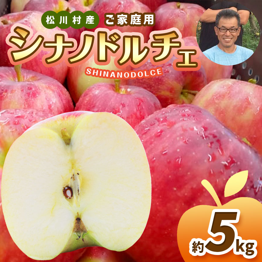 【ふるさと納税】 *【2025年先行予約】 北條農園 家庭用 シナノドルチェ 約5kg ｜ リンゴ りんご 林檎 果物 フルーツ 果実 果汁 シナノドルチェ しなのドルチェ 家庭用 わけあり 訳アリ 長野県 松川村 信州