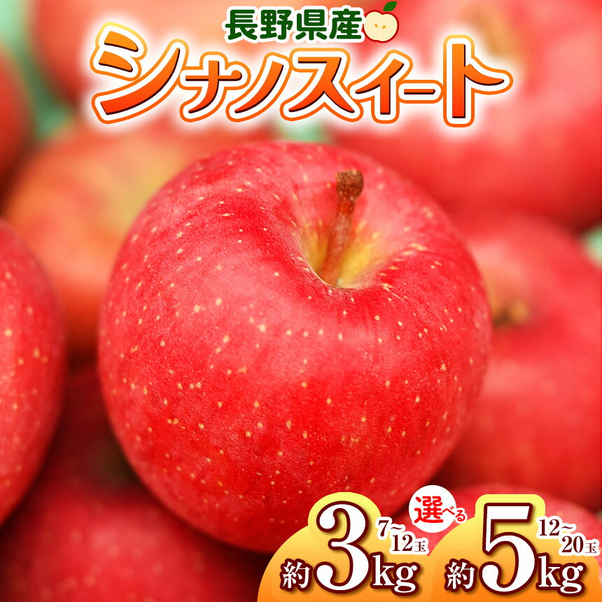 【ふるさと納税】シナノスイート 3kg ・ 5kg 【2026年先行予約】｜ 浅野農園 リンゴ りんご 林檎 果物 くだもの フルーツ 果実 果汁 シナノスイート 長野県 松川村 信州｜長野県松川村