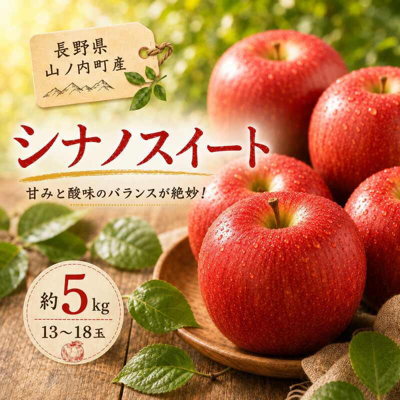 【ふるさと納税】【2026年10月発送】 シナノスイート約5kg 13～18玉 りんご 長野県産　お届け：2026年10月上旬～10月下旬まで｜長野県山ノ内町
