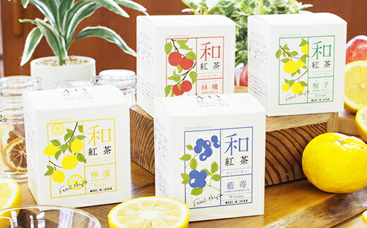 信濃町産甘茶入り和紅茶4種セット ティーバッグ 国産