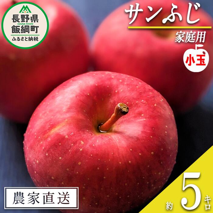 【ふるさと納税】 りんご サンふじ（小玉）家庭用 5kg ヒライ農園 沖縄県への配送不可 令和7年度収穫分 信州の環境にやさしい農産物 減農薬栽培〔 果物 フルーツリンゴ 林檎 小玉 家庭用 信州 長野 12000円 予約 農家直送 〕発送期間：2025年12月上旬～2025年12月下旬