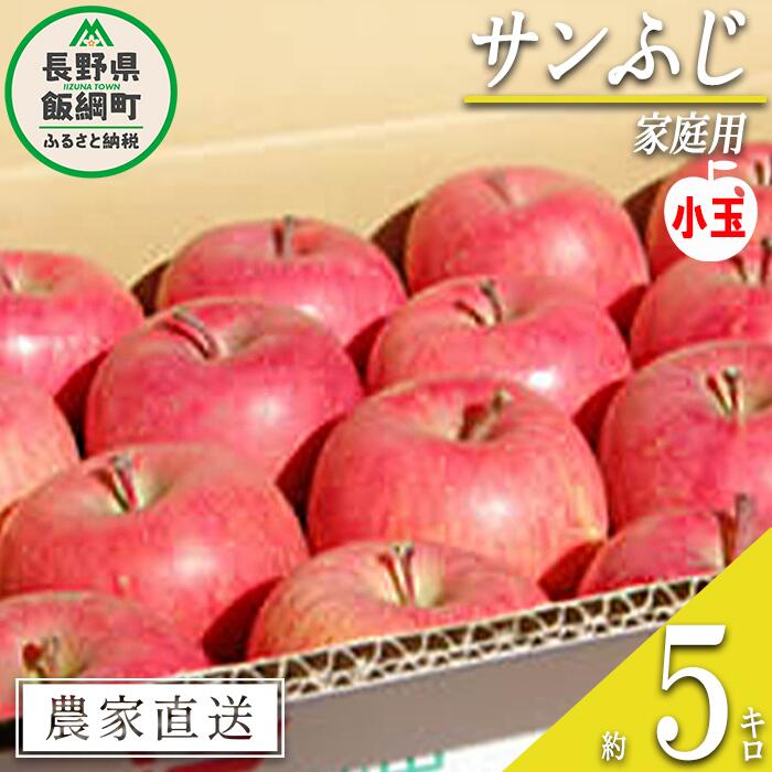 【ふるさと納税】 りんご サンふじ 家庭用 ( 小玉 ) 5kg 松橋りんご園 沖縄県への配送不可 令和7年度収穫分 長野県 飯綱町 【 信州 果物 フルーツ リンゴ 林檎 12000円 長野 】発送時期：2026年1月上旬～2026年3月上旬 {**}