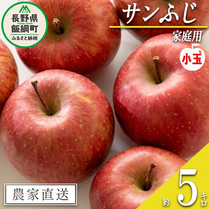 【ふるさと納税】 りんご サンふじ ( 小玉 ) 家庭用 5kg 沖縄県への配送不可 令和7度収穫分 静谷りんご園 信州の環境にやさしい農産物認証 減農薬栽培 長野県 飯綱町 【 果物 フルーツ 信州 リンゴ 林檎 長野 11000円 】発送期間：2025年12月中旬～2025年12月下旬