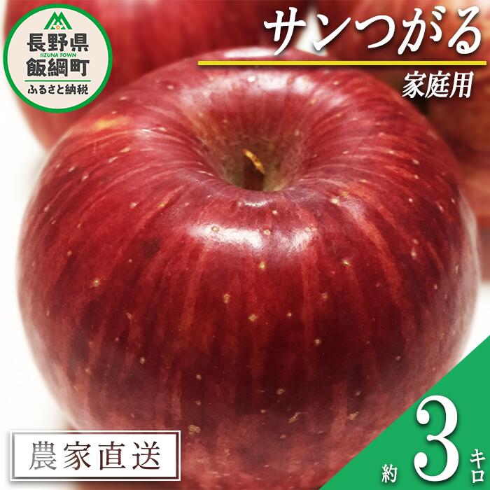 【ふるさと納税】 りんご サンつがる 家庭用 3kg 沖縄県への配送不可 令和7年度収穫分 信州の環境にやさしい農産物認証 減農薬栽培 静谷りんご園 長野県 飯綱町 〔 果物 フルーツ 信州 リンゴ 林檎 長野 9000円 予約 農家直送 〕発送期間：2025年9月上旬～2025年9月中旬