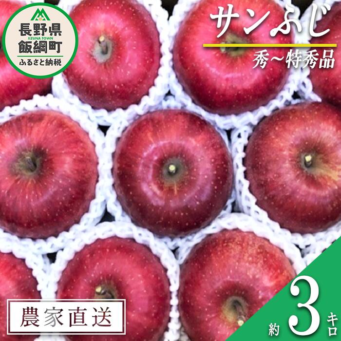 【ふるさと納税】 りんご 蜜入り サンふじ 秀 ～ 特秀 3kg サイズおまかせ 井澤農園 沖縄県への配送不可 令和7年度収穫分 エコファーマー認定 長野県 飯綱町 〔 信州 果物 フルーツ リンゴ 林檎 長野 16000円 予約 農家直送 〕発送時期：2025年11月中旬～2026年1月下旬 {***}